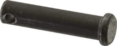 Made in USA - 3/8" Pin Diam, 1-5/8" OAL, Standard Clevis Pin - 5/32" Hole, 1-15/32" Usable Length, Uncoated Steel - Caliber Tooling