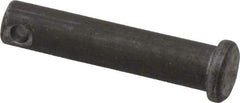 Made in USA - 3/8" Pin Diam, 1-3/4" OAL, Standard Clevis Pin - 5/32" Hole, 1-19/32" Usable Length, Uncoated Steel - Caliber Tooling