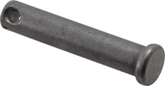 Made in USA - 3/8" Pin Diam, 1-7/8" OAL, Standard Clevis Pin - 5/32" Hole, 1-23/32" Usable Length, Uncoated Steel - Caliber Tooling