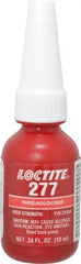 Loctite - 10 mL Bottle, Red, High Strength Liquid Threadlocker - Series 277, 24 hr Full Cure Time, Hand Tool, Heat Removal - Caliber Tooling