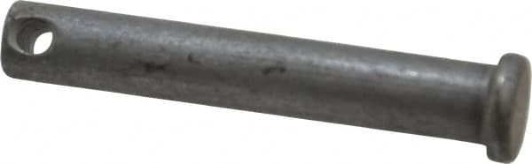 Made in USA - 3/8" Pin Diam, 2-1/4" OAL, Standard Clevis Pin - 5/32" Hole, 2-3/32" Usable Length, Uncoated Steel - Caliber Tooling