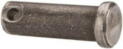 Made in USA - 7/16" Pin Diam, 1-1/4" OAL, Standard Clevis Pin - 5/32" Hole, 1-3/32" Usable Length, Uncoated Steel - Caliber Tooling