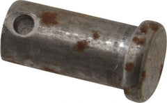 Made in USA - 1/2" Pin Diam, 1" OAL, Standard Clevis Pin - 5/32" Hole, 27/32" Usable Length, Uncoated Steel - Caliber Tooling