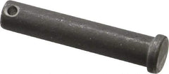 Made in USA - 1/2" Pin Diam, 2-1/2" OAL, Standard Clevis Pin - 5/32" Hole, 2-11/32" Usable Length, Uncoated Steel - Caliber Tooling