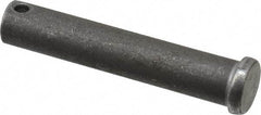 Made in USA - 1/2" Pin Diam, 2-5/8" OAL, Standard Clevis Pin - 5/32" Hole, 2-15/32" Usable Length, Uncoated Steel - Caliber Tooling