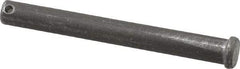 Made in USA - 1/2" Pin Diam, 4-1/2" OAL, Standard Clevis Pin - 5/32" Hole, 4-11/32" Usable Length, Uncoated Steel - Caliber Tooling