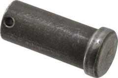 Made in USA - 1" Pin Diam, 2-1/4" OAL, Standard Clevis Pin - 13/64" Hole, 2-3/64" Usable Length, Uncoated Steel - Caliber Tooling