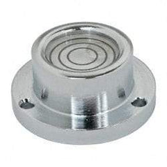 Geier & Bluhm, Inc. - 1 Inch Base Diameter x 0.44 Inch Overall Height, 3 Circles, Brass Bull's Eye Circular Level - 0.218 Inch Vial Diameter, 1/2 Inch Inner Diameter, 0.093 Inch Mounting Hole Diameter, 30 min Sensitivity, -40 to 160°F - Caliber Tooling