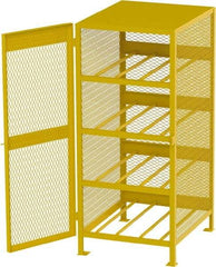 Jamco - 4 Shelf Gas Cylinder Storage Cabinet - Steel, 33" Wide x 38" Deep x 70" High, Safety Yellow - Caliber Tooling