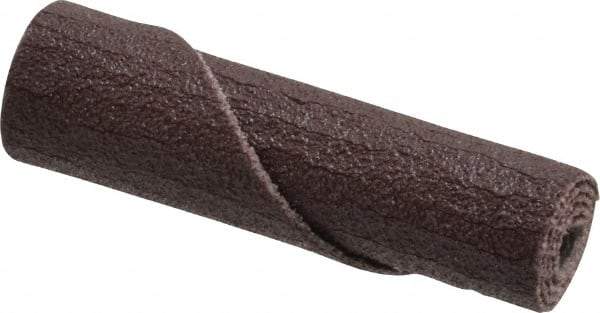 Standard Abrasives - 3/8" Max Roll Diam x 1-1/2" OAL, 120 Grit Aluminum Oxide Straight Cartridge Roll - 1/8" Pilot Hole Diam, Fine Grade - Caliber Tooling