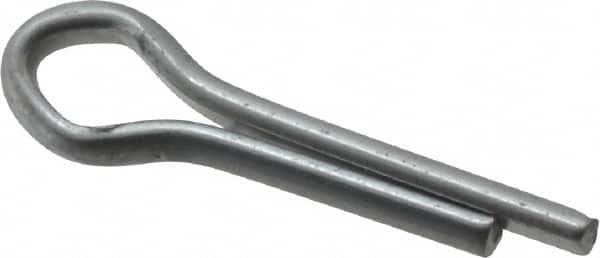 Made in USA - 1/8" Diam x 1/2" Long Extended Prong Cotter Pin - Grade 2, Zinc-Plated, Steel - Caliber Tooling