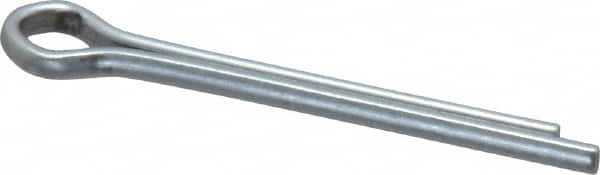 Made in USA - 1/8" Diam x 1-1/4" Long Extended Prong Cotter Pin - Grade 2, Zinc-Plated, Steel - Caliber Tooling