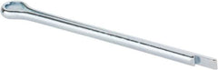 Made in USA - 5/32" Diam x 2-1/2" Long Extended Prong Cotter Pin - Grade 2, Zinc-Plated, Steel - Caliber Tooling