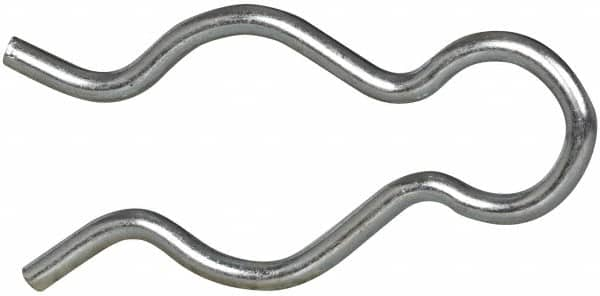 Made in USA - 21/32" Groove, 1-13/16" Long, Zinc-Plated Spring Steel Hair Pin Clip - 0.093" Clip Diam, 3/4" Shaft Diam, Grade 2 - Caliber Tooling