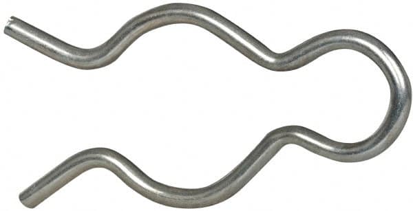 Made in USA - 25/32" Groove, 2-5/64" Long, Zinc-Plated Spring Steel Hair Pin Clip - 0.105" Clip Diam, 7/8" Shaft Diam, Grade 2 - Caliber Tooling