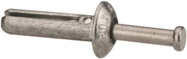 Powers Fasteners - 1/4" Diam, 1/4" Drill, 1" OAL, 7/8" Min Embedment Hammer Drive Concrete Anchor - Stainless Steel (Drive Pin)/Zamac Alloy (Body), Zinc-Plated Finish, Mushroom Head - Caliber Tooling