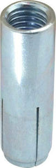 Powers Fasteners - 1/2" Diam, 5/8" Drill, 1-1/8" Min Embedment Drop-In Concrete Anchor - Grade 5 Steel, Zinc-Plated Finish, 13/16" Thread Length - Caliber Tooling