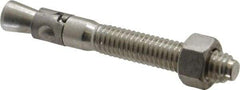 Powers Fasteners - 3/8" Diam, 3/8" Drill, 3" OAL, 1-1/4" Min Embedment Wedge Expansion Concrete Anchor - 304 Stainless Steel, Hex Nut Head, Hex Drive, 1-7/8" Thread Length - Caliber Tooling