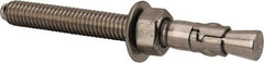 Powers Fasteners - 3/8" Diam, 3/8" Drill, 3-3/4" OAL, 1-5/8" Min Embedment Wedge Expansion Concrete Anchor - 304 Stainless Steel, Hex Nut Head, Hex Drive, 2-5/8" Thread Length - Caliber Tooling