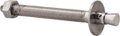 Powers Fasteners - 5/8" Diam, 5/8" Drill, 7" OAL, Wedge Expansion Concrete Anchor - 304 Stainless Steel, Hex Nut Head, Hex Drive, 5-1/2" Thread Length - Caliber Tooling