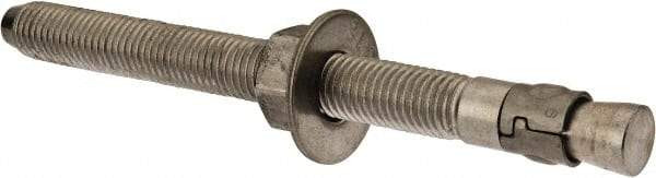 Powers Fasteners - 3/4" Diam, 3/4" Drill, 8-1/2" OAL, 1-3/4" Min Embedment Wedge Expansion Concrete Anchor - 316 Stainless Steel, Hex Nut Head, Hex Drive, 6-5/8" Thread Length - Caliber Tooling