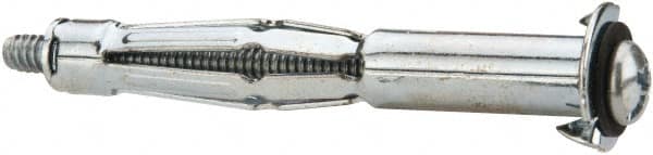 Powers Fasteners - 3/16" Screw, 3/8" Diam, 2-1/2" Long, 3/4 to 1-1/8" Thick, Sleeve Drywall & Hollow Wall Anchor - 3/8" Drill, Zinc Plated, Steel, Grade 5, Use in Concrete, & Masonry, Drywall, Plywood & Wallboard - Caliber Tooling