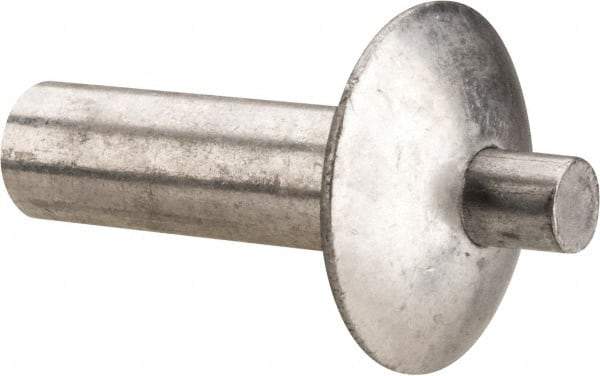 Made in USA - Universal Head Aluminum Alloy Drive Blind Rivet - Stainless Steel Mandrel, 0.172" to 3/16" Grip, 0.312" Head Diam, 0.161" to 0.172" Hole Diam, 0.313" Length Under Head, 5/32" Body Diam - Caliber Tooling