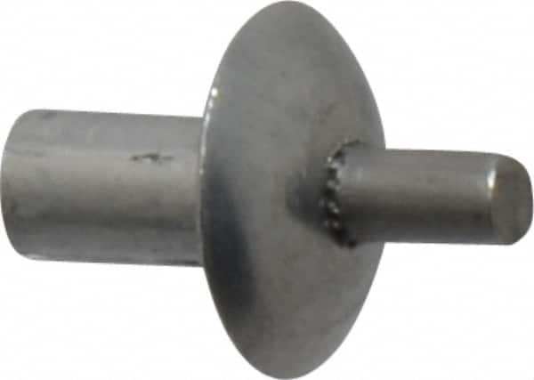 Made in USA - Brazier Head Aluminum Alloy Drive Blind Rivet - Stainless Steel Mandrel, 0.109" to 1/8" Grip, 0.312" Head Diam, 0.128" to 0.14" Hole Diam, 0.219" Length Under Head, 1/8" Body Diam - Caliber Tooling