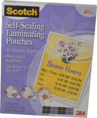 3M - Letter Size, Gloss Finish Plastic Pouch - 9-1/16 Inch Wide x 11-5/8 Inch High - Caliber Tooling