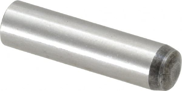 Value Collection - 8mm Diam x 32mm Pin Length Grade 8 Alloy Steel Precision Dowel Pin - Bright Finish, 1 Rounded End - Caliber Tooling