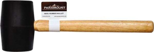 Paramount - 2 Lb Head Rubber Mallet - 15-13/32" OAL, Wood Handle - Caliber Tooling