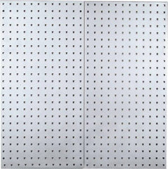 Triton - 18" Wide x 36" High Peg Board Storage Board - 2 Panels, Stainless Steel, Silver - Caliber Tooling