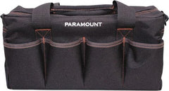 Paramount - 16 Pocket Black & Brown Polyester Tool Bag - 14" Wide x 5-1/2" Deep x 6" High - Caliber Tooling