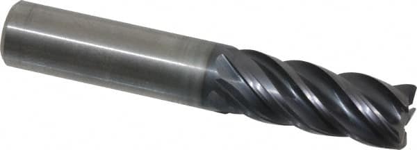 Kennametal - 1/2", 5 Flute, Solid Carbide, 0.03" Corner Radius End Mill - 3" OAL, 1-1/4" LOC - Caliber Tooling