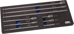 OTC - 1/4, 3/8 & 1/2" Drive Socket Extension Set - 9 Pieces, Includes 2, 6, 12" Lengths - Caliber Tooling