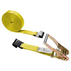 US Cargo Control - Slings & Tiedowns (Load-Rated); Type: Ratchet Tie Down ; Length (Feet): 50 ; Basket Capacity (Lb.): 3333 ; Material: Polyester ; Color: Yellow - Exact Industrial Supply