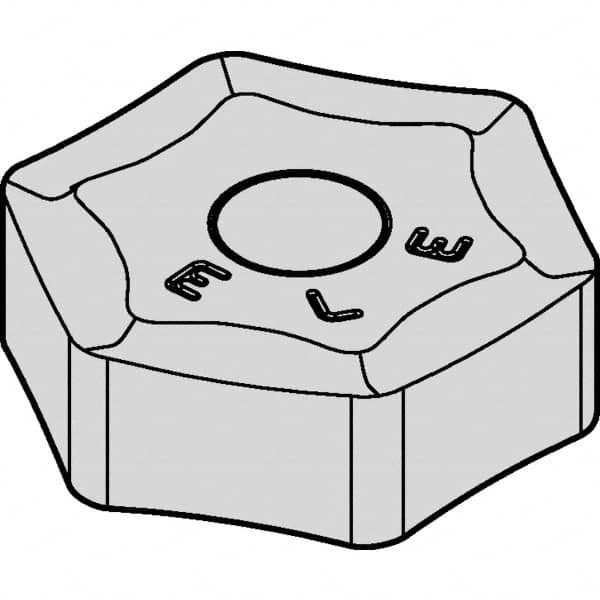 Kennametal - HNHX5354 LE Grade KC514M Carbide Milling Insert - TiAlN Finish, 0.219" Thick, 0.638" Inscribed Circle, 1/16" Corner Radius - Caliber Tooling