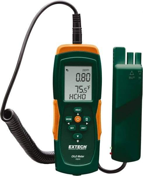 Extech - Audible, Visual Alarm, LCD Display, Formaldehyde Monitor - Monitors Formaldehyde, 0 to 50°C Working Temp, CE Listed - Caliber Tooling