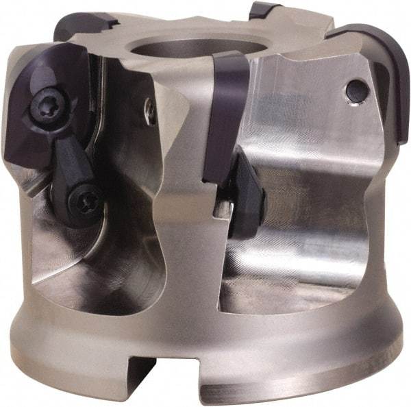 OSG - 6 Inserts, 4.921" Cutter Diam, 0.118" Max Depth of Cut, Indexable High-Feed Face Mill - 1.575" Arbor Hole Diam, 2.48" High, DFR20R125M40.0-06 Toolholder, ADMT20.. Inserts, Series PHOENIX-PDR - Caliber Tooling