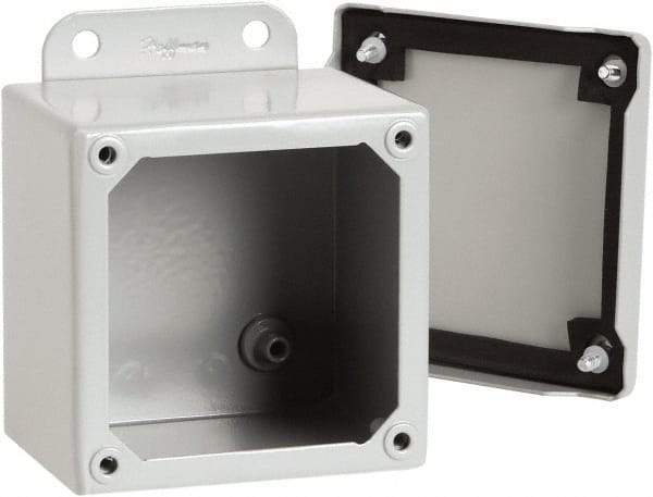 nVent Hoffman - Steel Junction Box Enclosure Screw Flat Cover - NEMA 12, 13, 6" Wide x 8" High x 3-1/2" Deep - Caliber Tooling