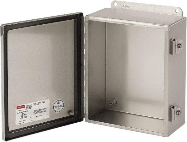 nVent Hoffman - Stainless Steel Junction Box Enclosure Hinge Flat Cover - NEMA 4, 12, 13, 4X, 6" Wide x 8" High x 4" Deep - Caliber Tooling