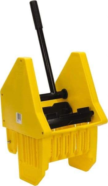 PRO-SOURCE - 32 Qt Plastic Wringer - 11-1/2" Long x 17" High x 12-1/2" Wide, Yellow, Steel Handle - Caliber Tooling