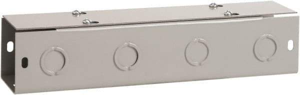 nVent Hoffman - 4" High x 4" Wide x 24" Long, Screw Mount Solid Wall Wire Duct - Gray, 8 Knockouts, Flat Cover, Steel - Caliber Tooling