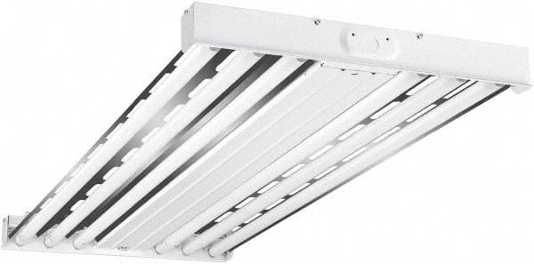 Cooper Lighting - 6 Lamps, 54 Watts, Fluorescent, High Bay Fixture - 48" Long x 2-15/32" High x 19-17/32" Wide, 120-277 Volt, Steel Housing - Caliber Tooling