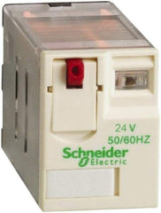 Square D - 5 Pins, 1.1 VA Power Rating, Ice Cube Electromechanical Plug-in General Purpose Relay - 15 Amp at 250 VAC, DPDT, 24 VAC, 21mm Wide x 39mm High x 27mm Deep - Caliber Tooling