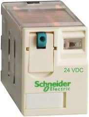 Square D - 8 Pins, Ice Cube Electromechanical Plug-in General Purpose Relay - 15 Amp at 277 V, DPDT, 24 VDC, 21mm Wide x 39mm High x 27mm Deep - Caliber Tooling