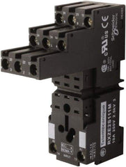 Square D - 14 Pins, 250 Volt, 5 and 10 Amp, 4PDT, Ice Cube Relay Socket - DIN Rail Mount, Screw Panel Mount, IP20, Plug In Terminal - Caliber Tooling