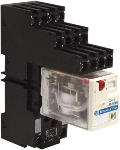 Schneider Electric - 1,500 VA Power Rating, Electromechanical Plug-in General Purpose Relay - 3 Amp at 250 VAC & 28 VDC, 6 at 250/277 VAC & 28 VDC, 8 Amp at 30 VDC, 4CO, 230 VAC at 50/60 Hz - Caliber Tooling