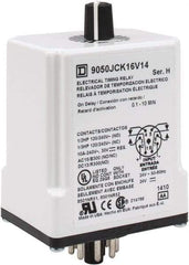 Square D - 8 Pin, 10 min Delay, DPDT Time Delay Relay - 10 Contact Amp, 24 VAC/VDC - Caliber Tooling