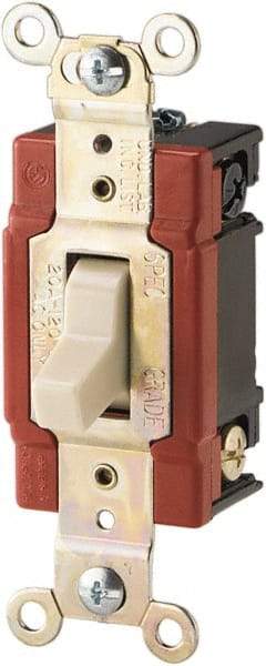 Cooper Wiring Devices - 3 Pole, 120 to 277 VAC, 20 Amp, Industrial Grade, Toggle, Wall and Dimmer Light Switch - 1.3 Inch Wide x 4.19 Inch High, Fluorescent - Caliber Tooling